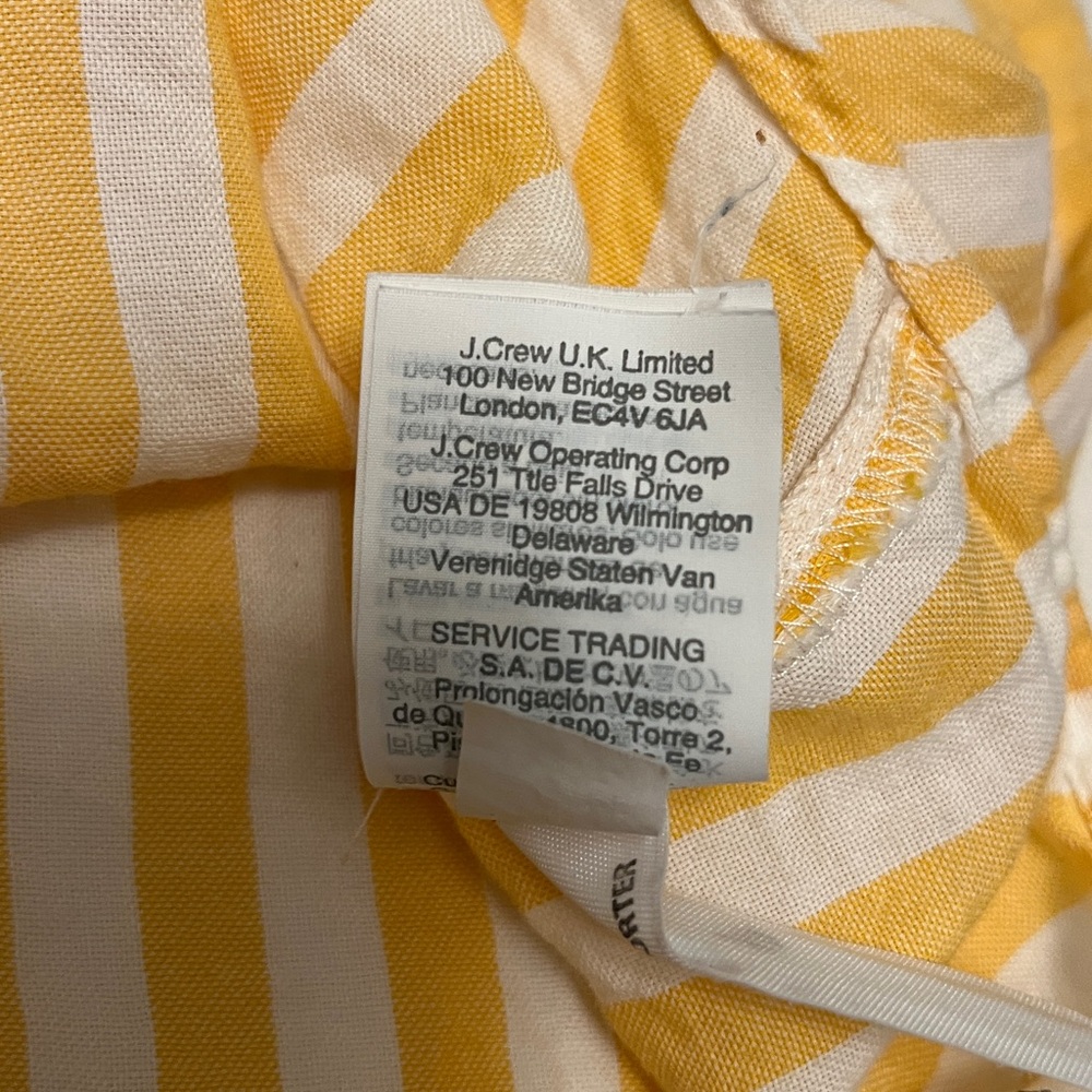 Madewell Agency Tie-Front Button in Orange & white vertical stripe Size S - Picture 8 of 9